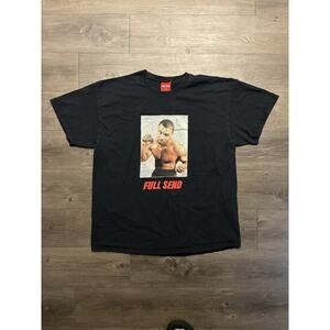Full Send x Mike Tyson Boxing T Shirt Size Large Black Graphic Rare Y2K VTG